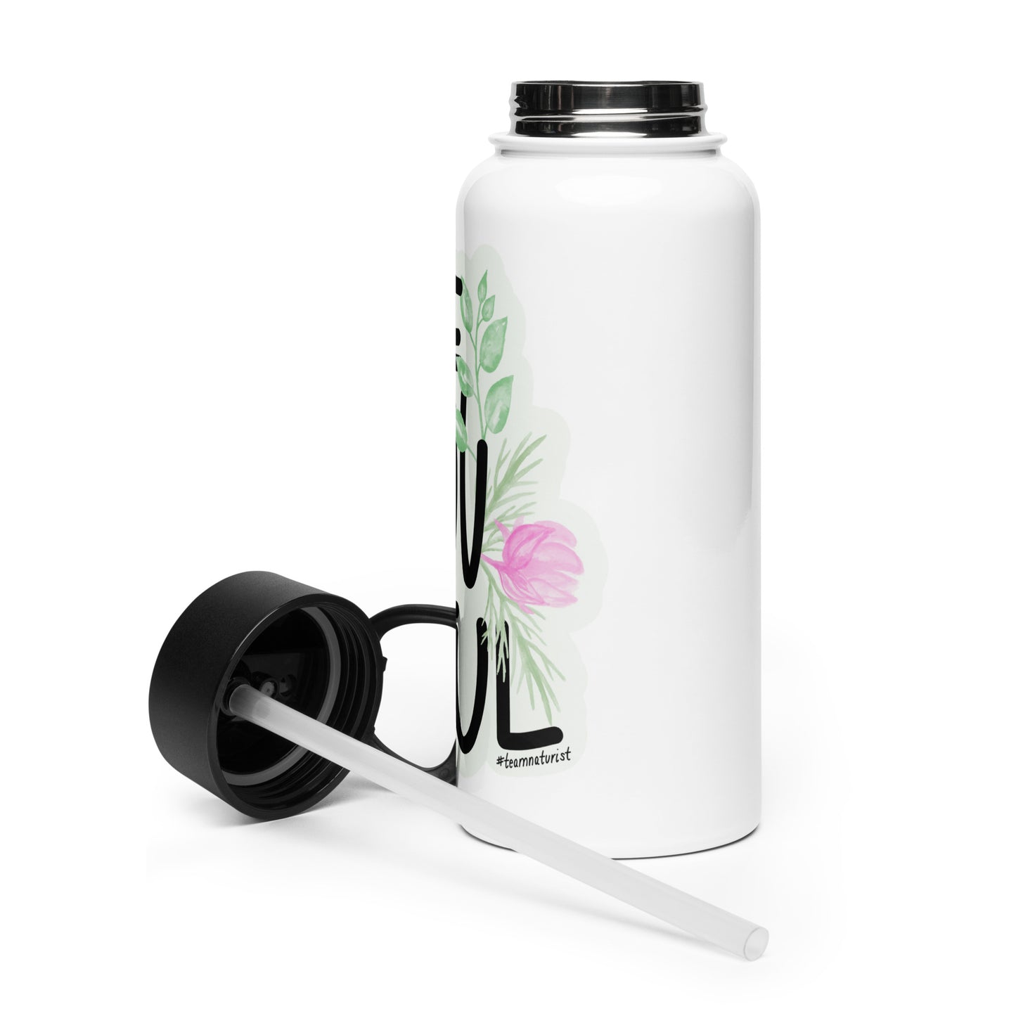 Stainless steel water bottle with a straw lid - Be YOU tiful