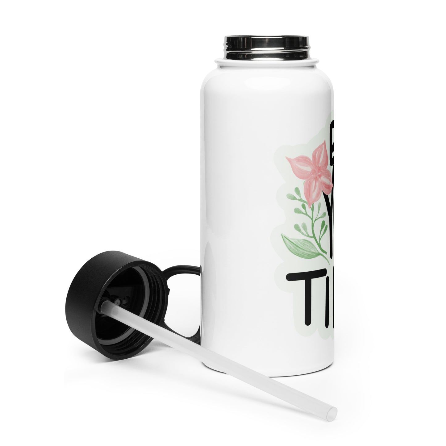 Stainless steel water bottle with a straw lid - Be YOU tiful